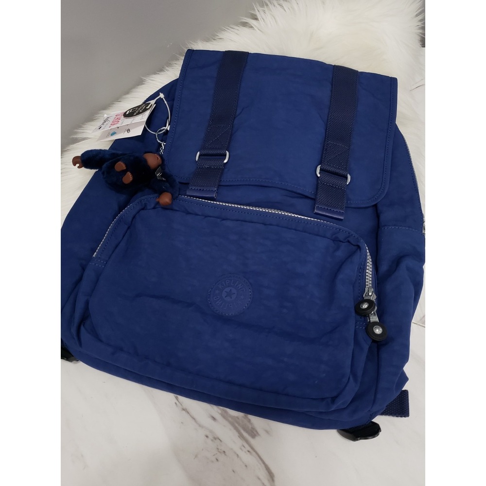 NEW Kipling Odell Backpack Nylon Laptop Bag BP4043 solid ink navy blue